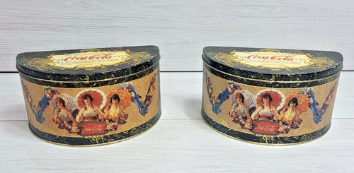 Pair vintage coca - coca, tins
